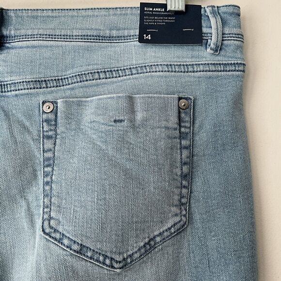 J. Jill Authentic Fit Light Blue Slim Ankle Dip Dye Hem Denim 14 - Picture 6 of 8